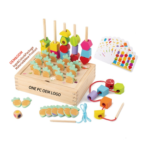 YUCI Wooden <strong>Shape</strong> <strong>Sorting</strong> Toys Colorful Intelligence Geometrical <strong>Shape</strong> Multifunctional Beads Wooden Block Box for Toddler - Product Image 1