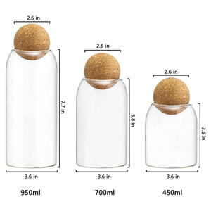 Clear Mini Empty Glass <strong>Spice</strong> <strong>Jar</strong> 5ml 8ml 10ml 12ml 15ml 20ml 25ml 30ml 35ml Glass Bottles With Cork Lid - Product Image 2
