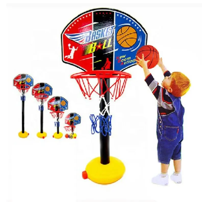 Aro de baloncesto de dibujos animados de altura ajustable para niños, juego interior y exterior, pequeño aro de baloncesto de plástico personalizado