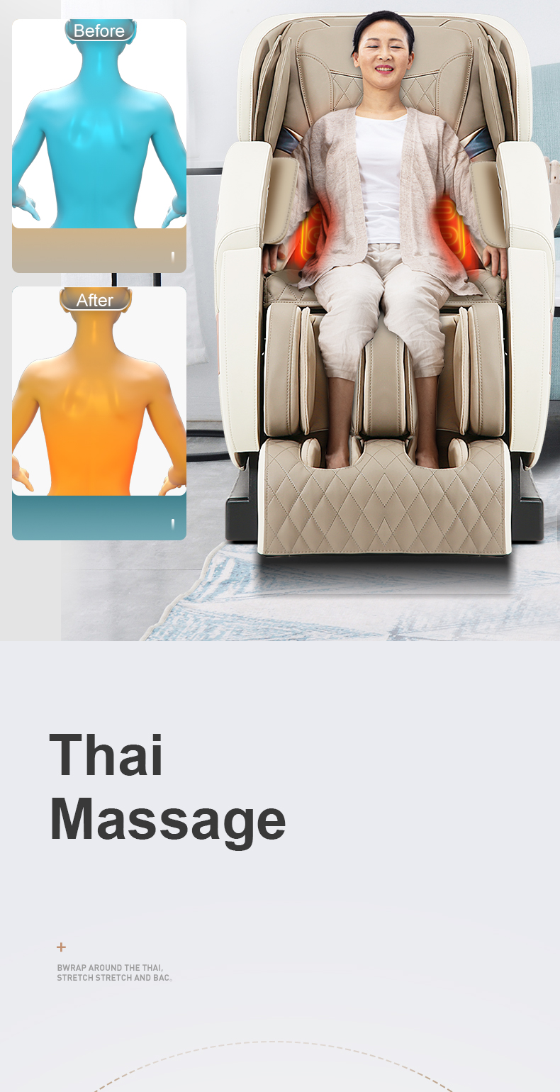 Jare V8 Luxury Automatic Shiatsu Kneading Cheap New Design Electric Zero Gravity Heated Home Body Care 4D Massage Chair