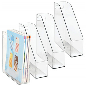 Caja organizadora de almacenamiento de carpetas de archivos acrílicos resistentes, caja contenedora de archivos acrílicos modernos con decoración de asa para escritorio - Product Image 1