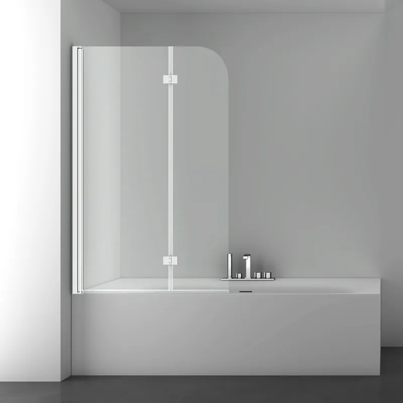 Modern Household Retângulo Easy Clean Clear Glass Shower Screen Matte Black Banheiro Frameless Banheira Chuveiro Gabinetes