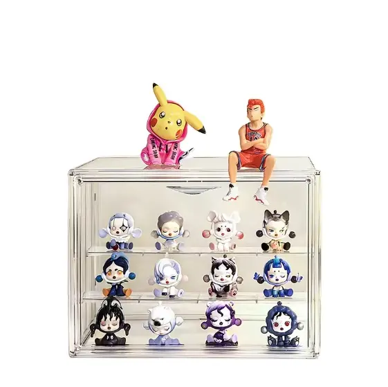 Di lusso Mini giappone Organizer espositore armadio Funko Pop protettore in acrilico trasparente Figure di supporto