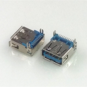 USB 3.0 konnektör bir kadın dişi A/F priz sağ açı SMT PCB mavi izolatör yüzey montaj 9 pozisyon yönetim kurulu RoHS - Product Image 3