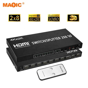 2,0 Hdmi Switch Splitter 2x8 Video Converter 2 Entrada 8 Salida Hdmi Switcher 4K 60Hz Hdmi Switch