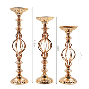 Toptan dekoratif raflar standları High End uzun boylu altın düğün çiçek taban merkezi parça - Product Image 5