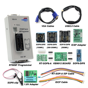 Orijinal RT809F seri iss programcı adaptörleri ile + 1.8v adaptörü + SOP8 testi klip + EDID kablo + ICSP bios evrensel programcı