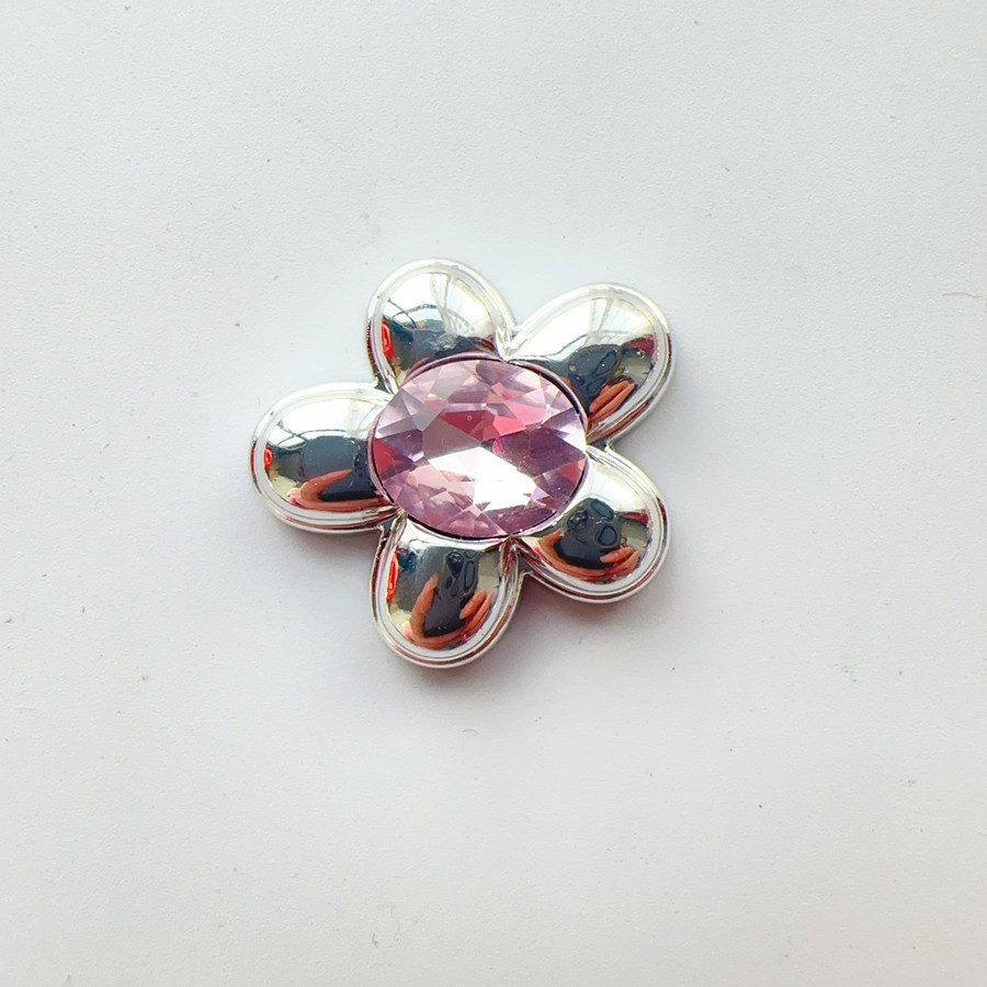 12#: fiore grande con diamante rosa