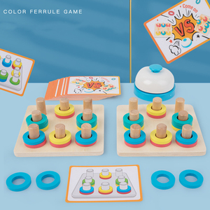 色分類リングトスマッチング木製スタック初期教育色分類ゲーム木製スタッキングブロックおもちゃ
