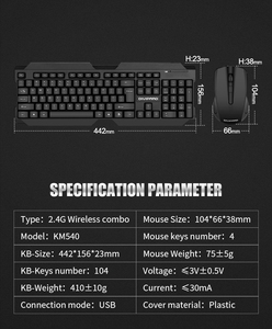Fabrik Großhandel Günstige Tastatur und Maus Kombination mit Multimedia-Tasten Für PC Computer Desktop
