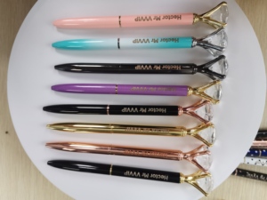 뜨거운 판매 1.0mm 블링 크리스탈 다이아몬드 볼펜 좋은 품질 판촉 금속 연필 사무실 학교 학생을위한 완벽한 - Product Image 6