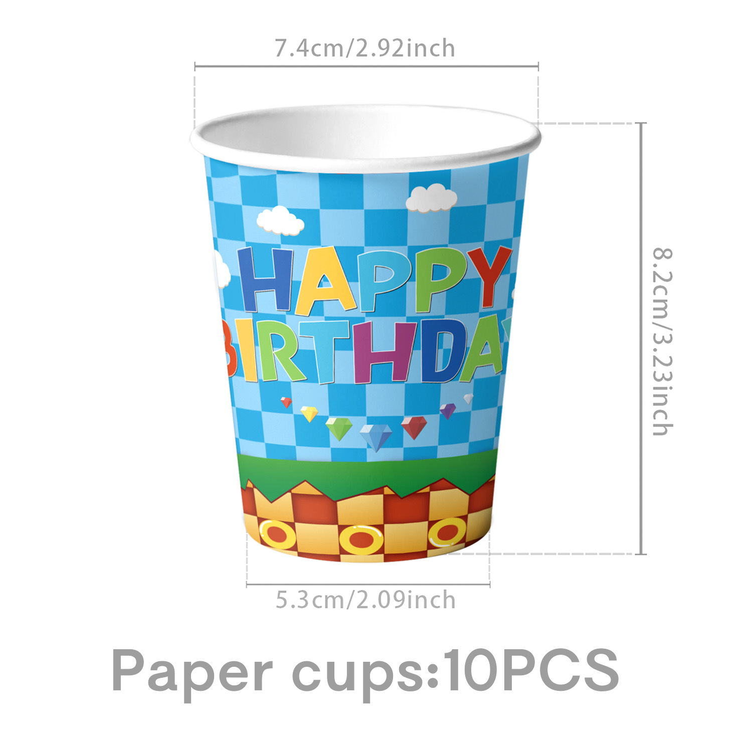 Gobelets en papier bleu-10pcs