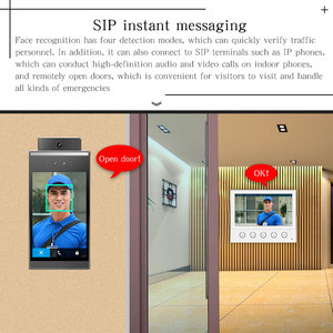 SIP-Kommunikation für die Gesichts erkennungs zugriffs kontrolle Ein-Schlüssel-Hilfe zum Fernent sperren der visuellen Zwei-Wege-Gegensprechanlage - Product Image 2
