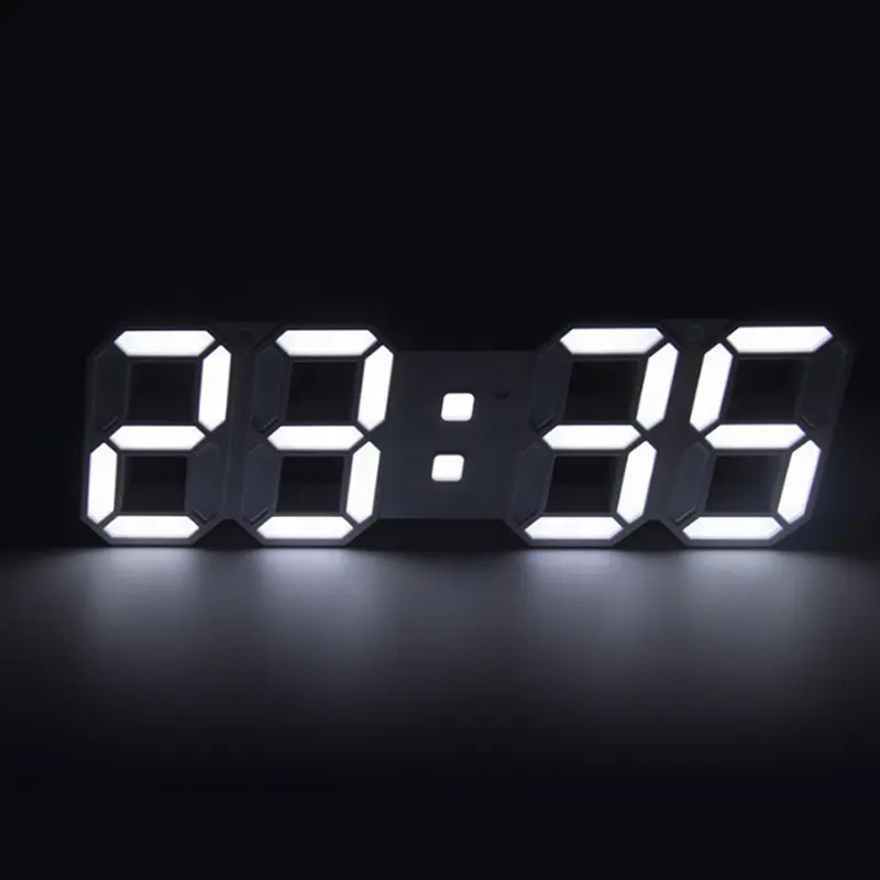 3D الصمام الجدول ساعة الحائط الموقت الرقمي ساعة الليل المنبه للمستودعات مكتب غرفة المعيشة 12/24 ساعة سطوع قابل للتعديل