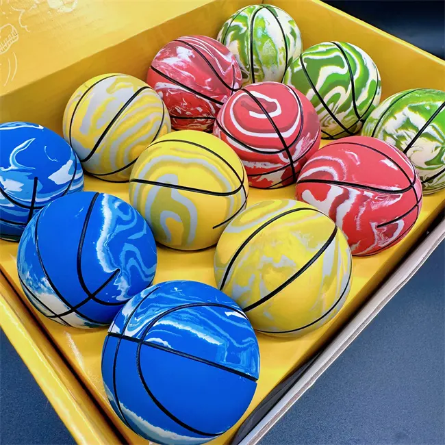 מפעל האפו 6 ס""מ הסוואה כדורסל לוגו מותאם אישית הסוואה משחק כדור גומי חלול משחק פינבול גבוה צעצועי ספורט לילדים