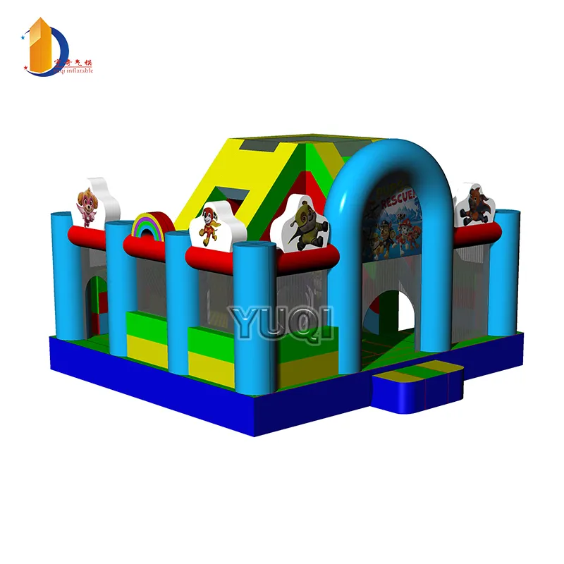 Pawl-combo de patrulla inflable para niños, casa de rebote importada de china, juegos de parque de atracciones