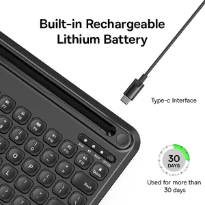Teclado inalámbrico Bluetooth 5,1 para iPad K02 ultrafino 3 modos 10000mAh recarga de batería 78 teclas Mini teclado - Product Image 5