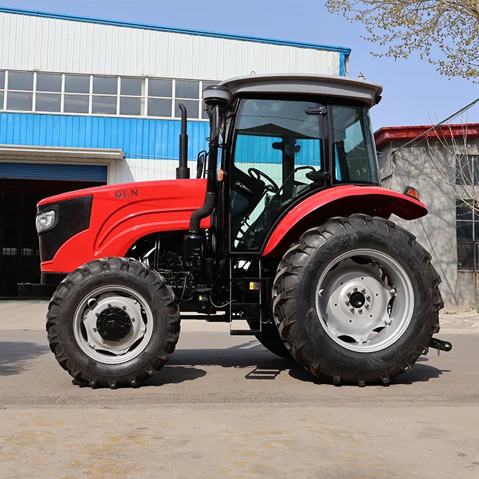 Chine prix d'usine tracteurs agricoles 90HP 4X4 tracteur à roue agricole QLN-904 YTO moteur tracteur agricole avec herse à disques