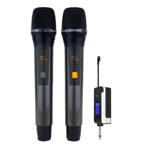 T KTV ev Microfono profesyonel çocuklar el taşınabilir çocuk şarkı için Mic kablosuz Karaoke 2 mikrofonlar