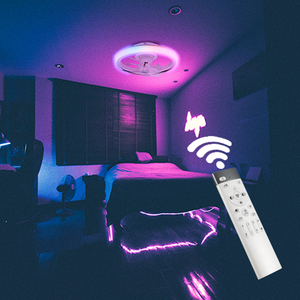SD Smart RGBCW Ventilador de techo con luz LED Altavoz Bluetooth Control remoto Configuración de 6 velocidades Diseño moderno para la oficina en casa - Product Image 5