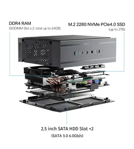 Fanlian T100M J4105 N4000 Win10 Gaming Desktop PC Mini PC Business Mini PC DP HD tipo-C computer Desktop con 3 Display Out