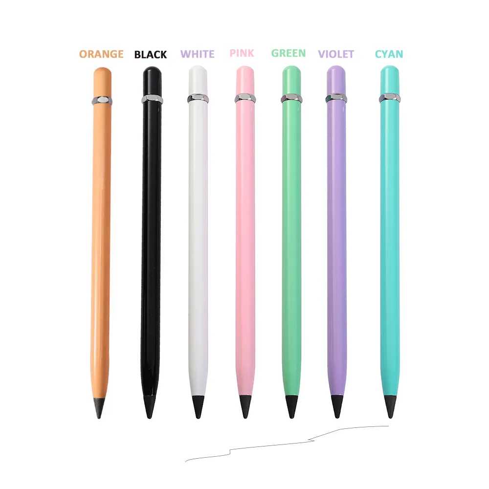 Matita HB con penna senza inchiostro in metallo a colori personalizzata fantasia di nuovo design più venduta per la scuola