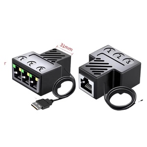 ช่องเสียบแยกอะแดปเตอร์อีเทอร์เน็ต1ถึง3พอร์ตเครือข่าย RJ45โรงงาน RJ45ซ็อกเก็ตตัวเมีย1ถึง3ตัวเมียพร้อมสาย USB - Product Image 6
