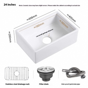 美式复古陶瓷大单水槽一个跨界家用厨房嵌入式洗菜盆批发 - Product Image 6