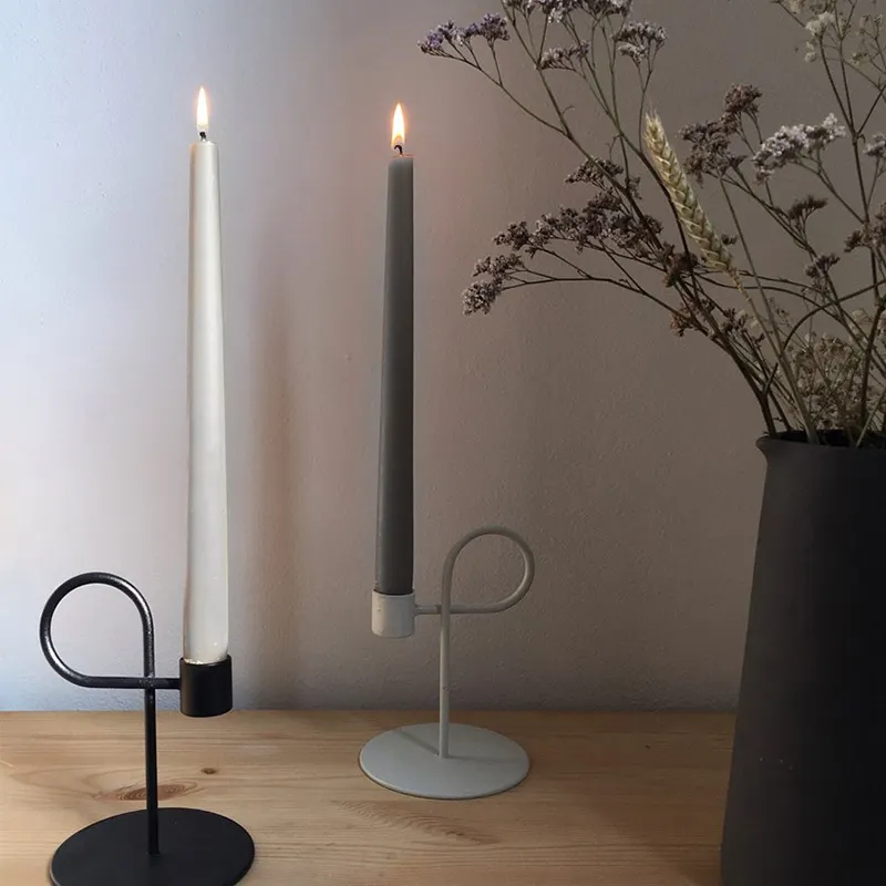 MD heart furniture | Candelabri con portacandele in ferro nero per candele coniche candeliere diametro 0.8 "ideale per centrotavola