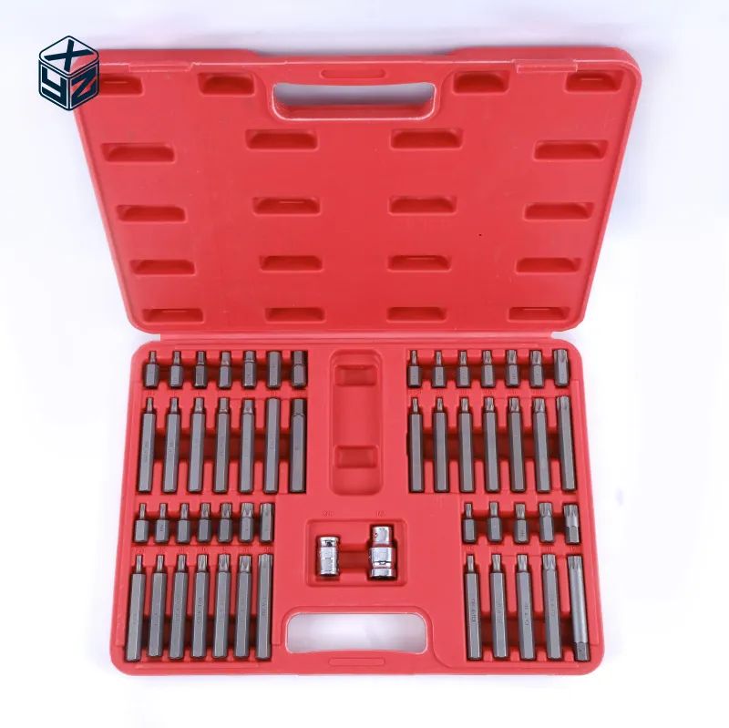 Customized design high accuracy alloy steel CRV material 54pcs plastic box bits set