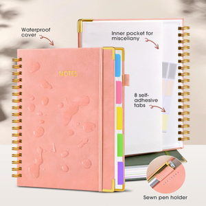Removable 300 Sheet Hardcover Spiral PU <strong>Notebook</strong> Journal Leatherbound B5 <strong>Notebook</strong> for Vocational School <strong>Notes</strong>
