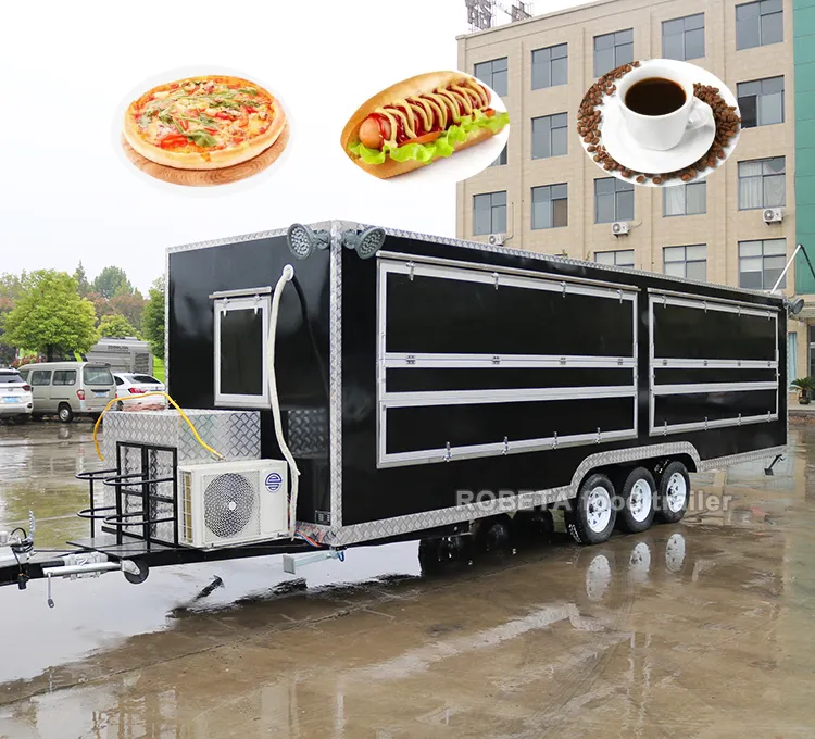 9เมตรบิ๊กสแควร์อาหาร Trailer รถบรรทุก30ft Fast อาหารหยอดเหรียญรถบรรทุก