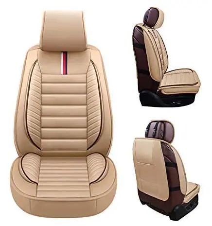 Lüks dayanıklı yüksek kaliteli oto koltuğu kapakları araba için 5d deri özel araba koltuğu kapakları