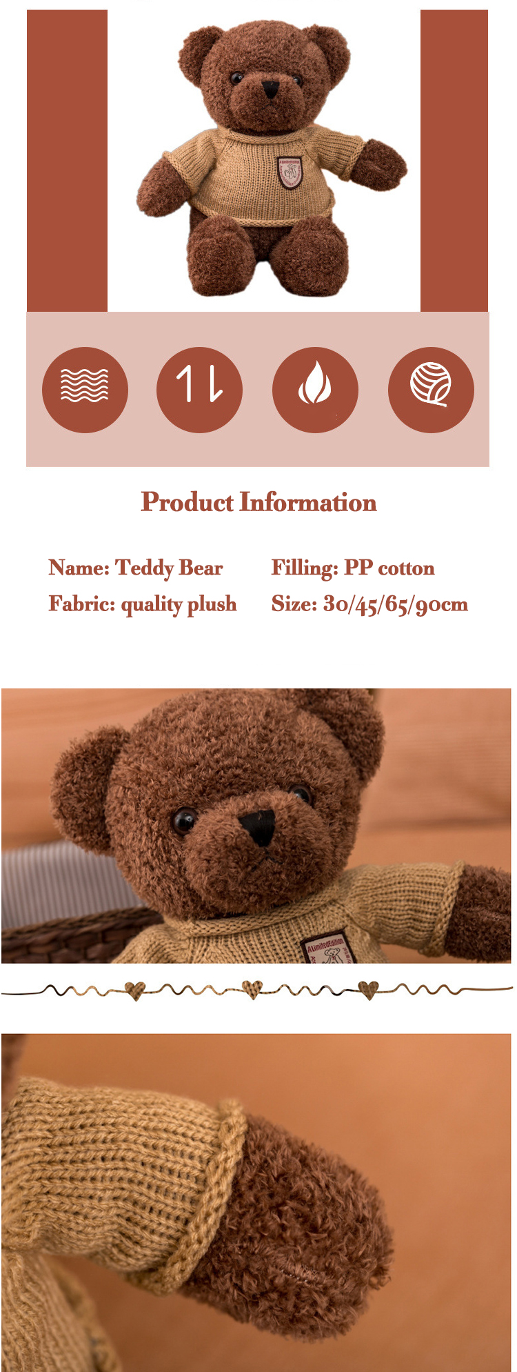 custom plush teddy bear cute stuffed animal