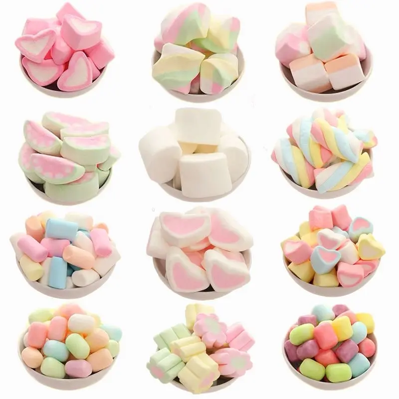 Nuovi marshmallow di frutta venduti con certificazione di HACCP di BRC e zucchero xilosio sano Snack marshmallow zucchero di cotone