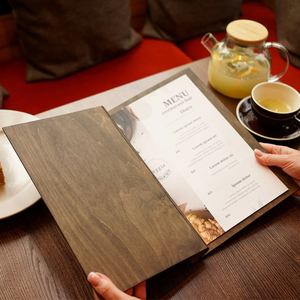 Chất Lượng Cao Cá Nhân Khắc Logo Bằng Gỗ Thư Mục Thực Đơn Nhà Hàng Bar Cafe <span class=keywords><strong>Menu</strong></span> Đồ Uống Duy Nhất <span class=keywords><strong>Menu</strong></span> Bìa - Product Image 2