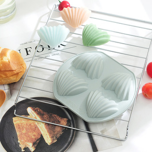 Factory Free Sample 4 Hole <strong>Shell</strong> <strong>Shape</strong> Silicone Cake Mold Silicone Candle Molds <strong>Soap</strong> Making Molds Resin Bp Free Silicone - Product Image 4