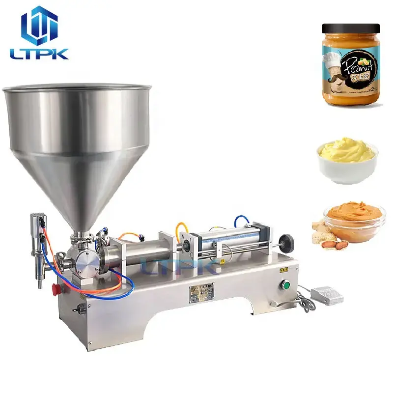G1WG 100-1000ml Machine de remplissage pneumatique semi-automatique pour beurre d'arachide visqueux, gelée de yaourt liquide, pâte de tomate, confiture de sauce et miel