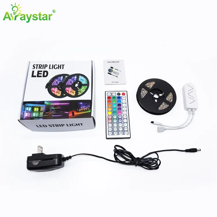 Tira de luces led Flexible de alta calidad, tira de luces Led RGB de 7,2 V, 5M, controlado por aplicación, 5050 SMD, venta al por mayor