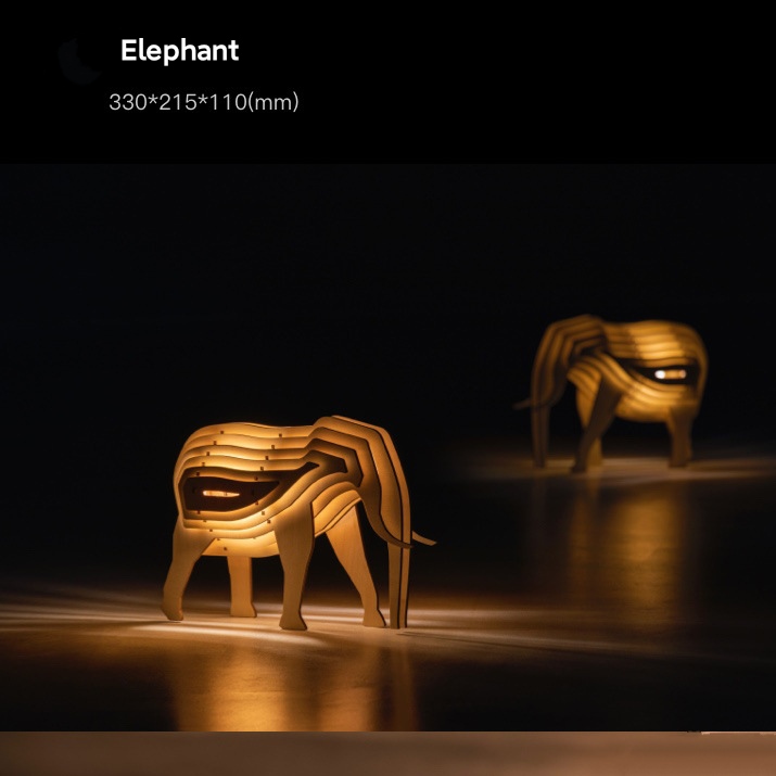 En bois - Éléphant