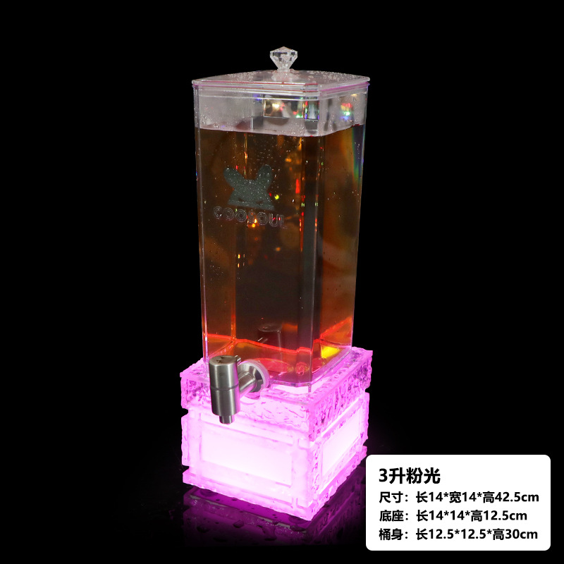 Stone-patterned transparent base with pinkish luster 3L wine barrel