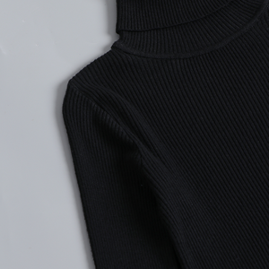 女性高领高领毛衣马球领设计，时尚保暖 - Product Image 3