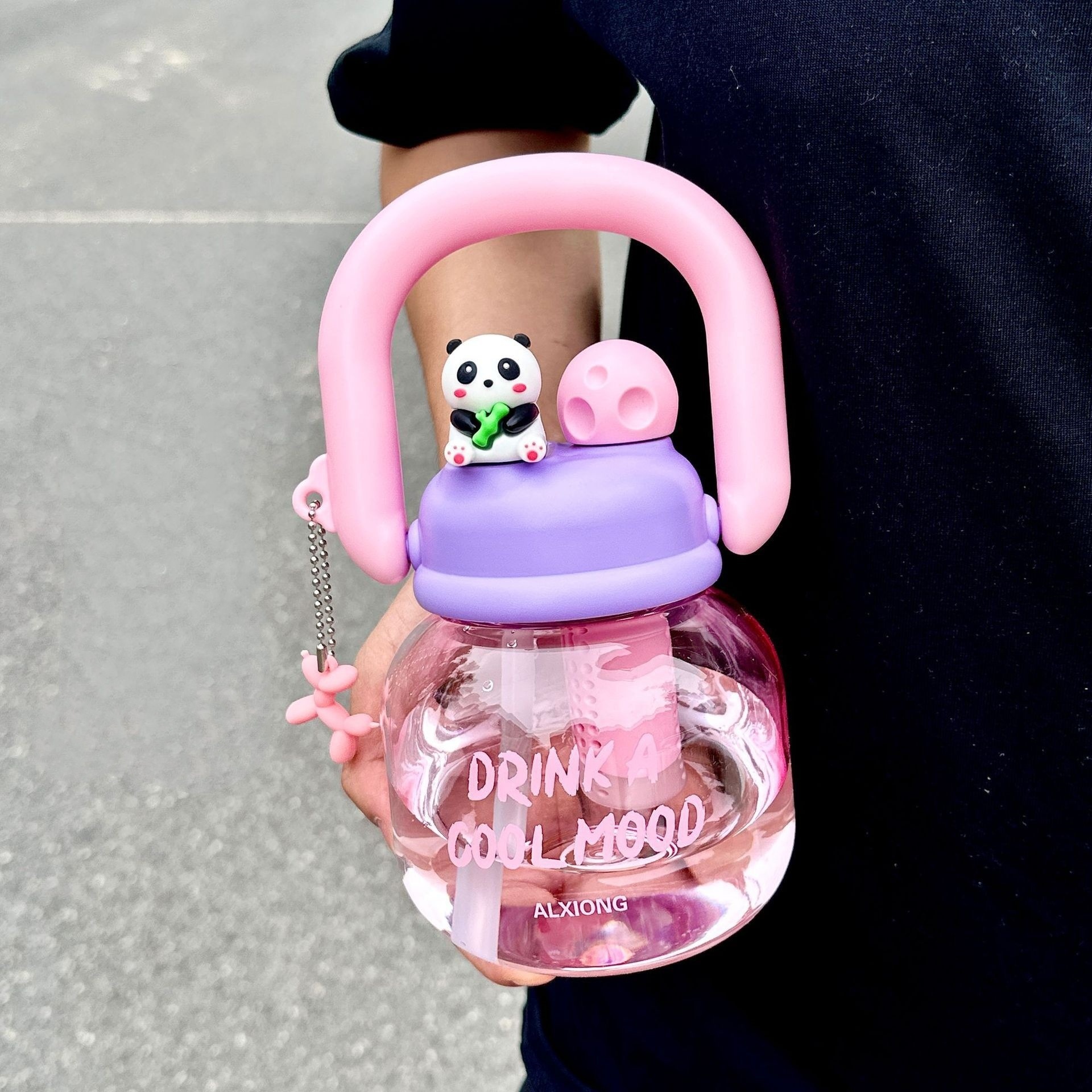 rose avec peluche panda et pendentif chiot