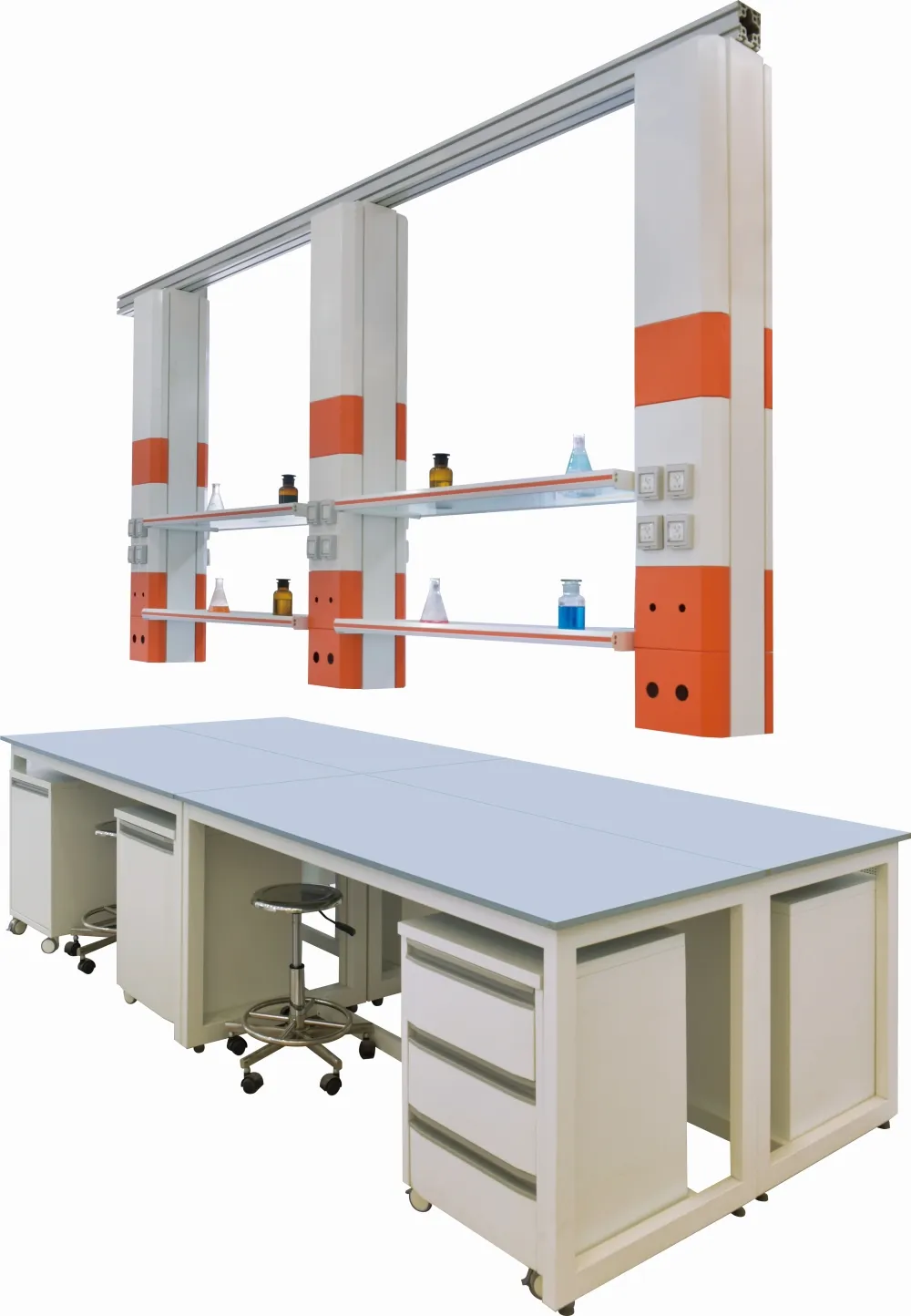 Perlengkapan Lab furnitur laboratorium bangku kerja dinding mekanis