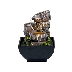 Su çeşmesi ile masaüstü ve masa 8 inç yükseklik için viski varil içeren kapalı masa katmanlı reçine malzeme - Product Image 1