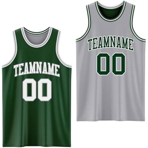 Dark Green and Gray White