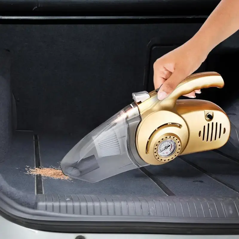 Araba temizleyici islak ve kuru 120W taşınabilir araba elektrikli süpürge 4 In 1 kompresör şişme pompa lastik pompası araba aksesuarları