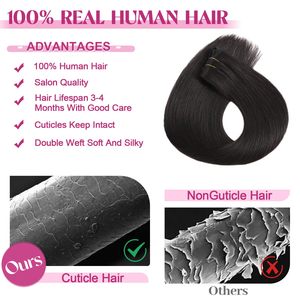 ผมต่อแบบคลิปหนีบผมมนุษย์แท้100% บราซิลเลี่ยนผมมนุษย์สีดำธรรมชาติสีดำสำหรับผู้หญิง - Product Image 3