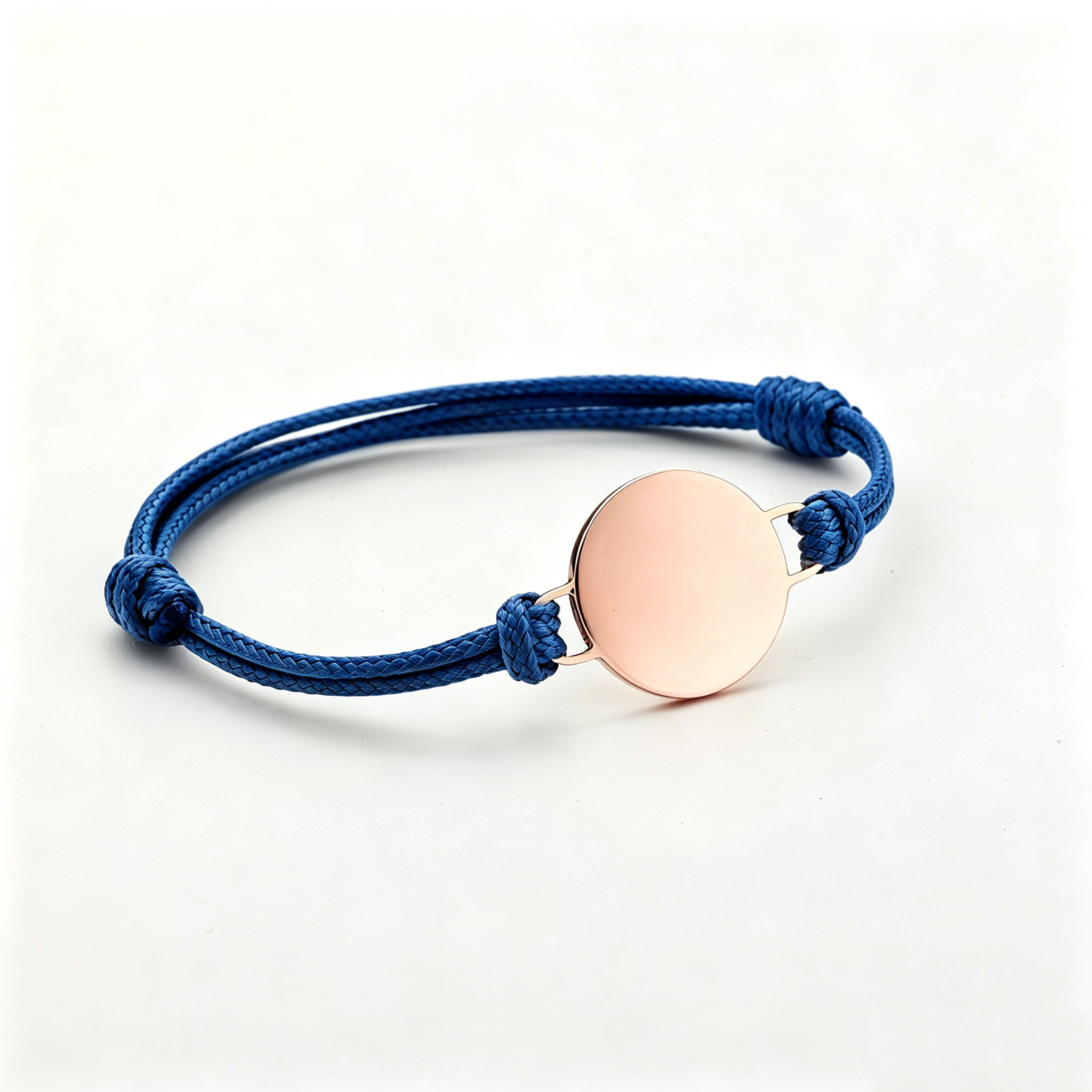 Blue Cord+Rose Gold Charm