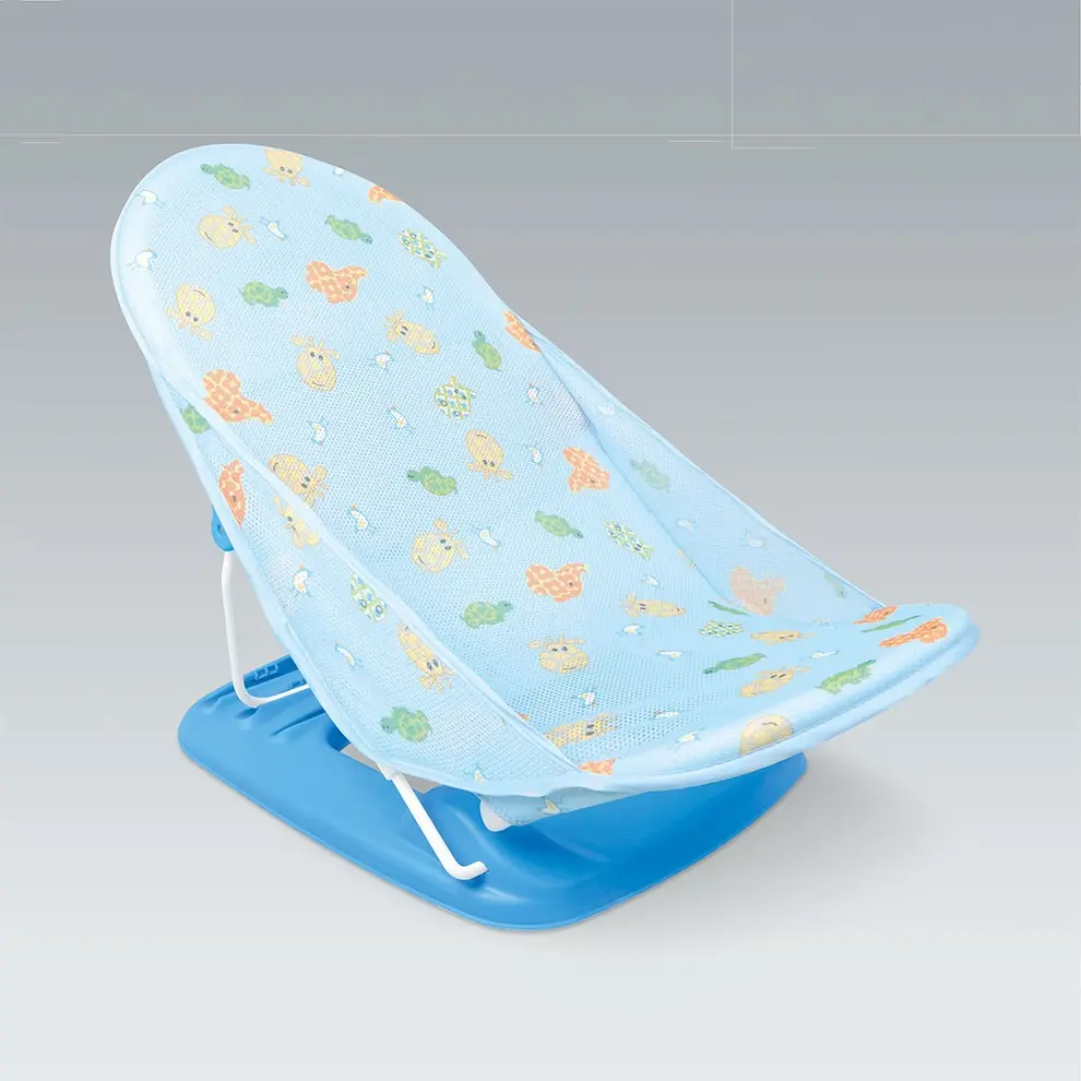 生まれたばかりの赤ちゃんのための2つの1つの青いポータブル安全滑り止めベビーバスチェアシート